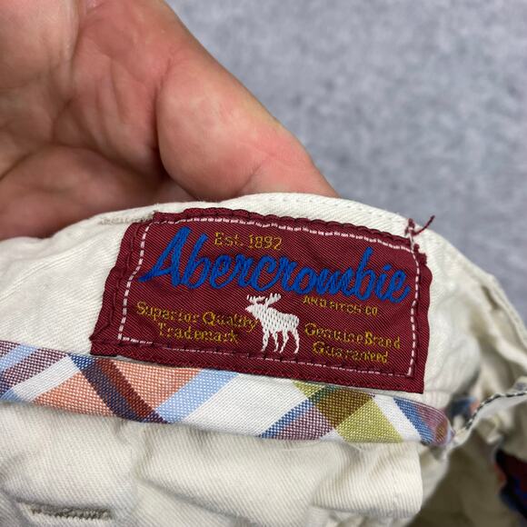 Abercrombie & Fitch shorts men’s 30‎ vintage white stripe retro Y2K adjustable - Picture 10 of 16